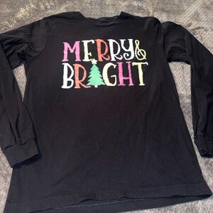 Women’s Black 'Merry & Bright' Long Sleeve Shirt